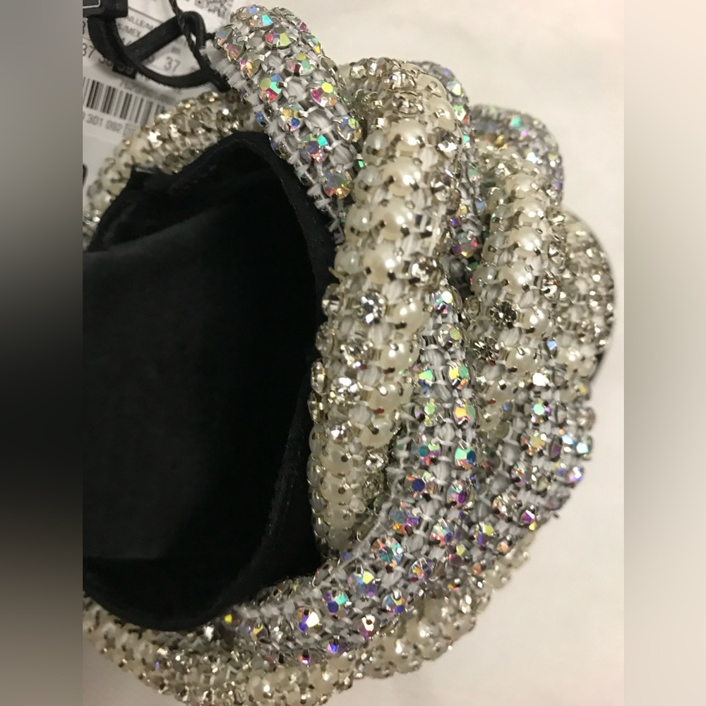 ZARA Gem Rhinestone Embellished Slides - Picture 7 of 9